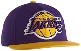 NBA Men's Los Angeles Lakers Flat Brim Fitted Hat - Tr02M, 7 3/4 , Fashion Color , Purple & Gold