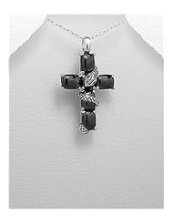 Cross CZ Pendant Necklace In 92.5 Sterling Silver