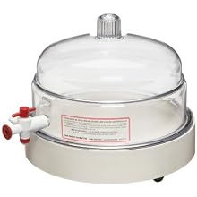 Bel-Art Scienceware 420430000 Polycarbonate/PTFE Vacuum Chamber with ABS Plastic Plate, 9" Diameter x 6-1/4" Height