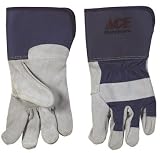 ACE TRADING-GLVS PAKISTAN 1422-L COWHIDE LEATHER PALM GLOVES LARGE 4 CUFF