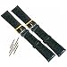 3 Pc Watch Band 19mm XL Crocodile Black Leather Set