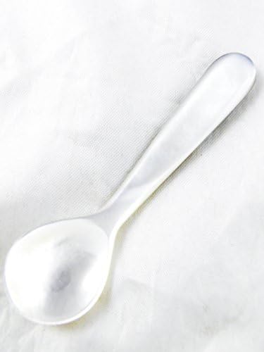 1 X 2" Inch Mother of Pearl Sea Shell Caviar Spoon By Vai Kiet Craft - Black and White