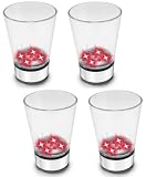 Buztronics 4 Pack Electronic 1.25-Ounce Dice Shot Glasses with Electronic Sound