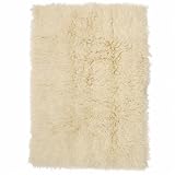 5'x7' Flokati Heavy 2000 Gram Hand Woven 100%Wool (Natural White)