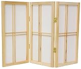 Little Small Low - 2ft. Cross Hatch Japanese Mini Shoji Screen Room Divider - Natural 3 Panel