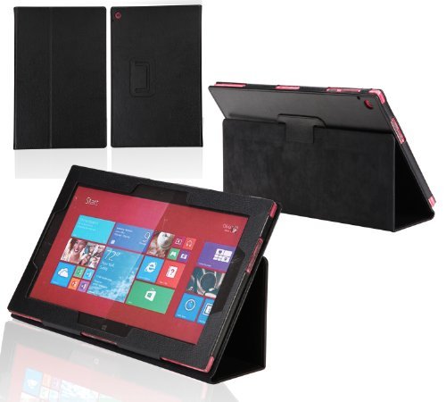Navitech Black Faux Leather Case Cover With Stand For The Nokia Lumia 2520 10.1 4G LTE Tablet Windows RT 8.1
