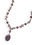 Cleversilver's 18 Inch Amethyst And Sugilite Bead Necklace