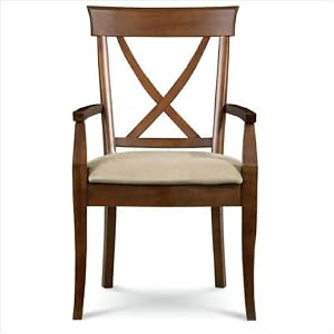 French Classics Solid Cherry Dining X Back Arm Chair in Satin Cherry Finish [Set of 2]