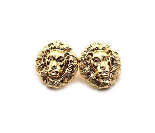 New Rihanna Gold Small Lion Head Pierce Earrings EMQ156G