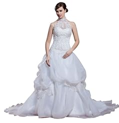 High-Neck Beaded Lace Satin Prom Dress 