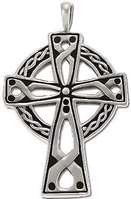 Sterling Silver Large Open Oxidized Celtic Cross Pendant