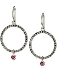 Annie Fensterstock Black Hoop Earrings