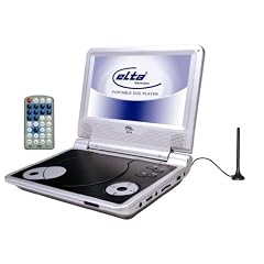 Elta 8934 Tragbarer DVD-Player (22,9 cm (9 Zoll) LCD-/TFT-Display, DVB-T/Analog-Tuner, Lautsprecher, Kartenleser, USB 2.0) silber/schwarz