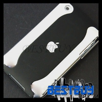Edelectronic BLACK WHITE BACK HARD case cover skin for iPhone 3G 3GS 8GB 16GB 32GB