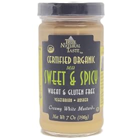 100% Honey Sweet and Spicy Organic Creamy White Mustard - 12 Pack Case - (12 - 7 Oz Jars =... by True Natural Taste