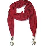 Heart Pendant Scarf-Gorgeous women's scarf with heart pendants