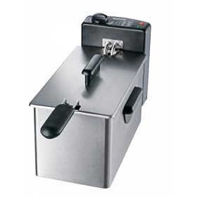 Severin FR 2404 Friggitrice, acciaio, 3,3 litri, 2200 W, quantità di frittura 500 g, colore: Nero