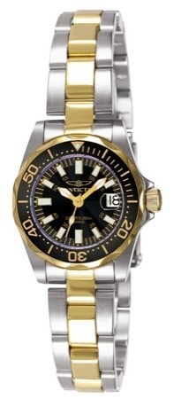 Invicta Sapphire Lady Diver 2-Tone Black Dial Watch