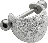 925 Sterling Silver BRUSHED SILVER WIDE BAND Cartilage Ear Cuff - Cartilage Helix Piercing