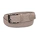 CTM® Men's Elastic Braided Stretch Belt with Silver Buckle, M 34-36, White