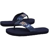 NBA Oklahoma City Thunder Ladies Navy Blue Sequin Strap Flip Flops (5/6)