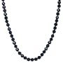 Sterling Silver 4mm Faceted Black Onyx Bead Necklace, 24"