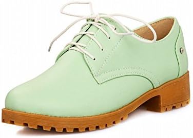 AJE Women's Casual Lace-up Low-heel Platform Oxfords Shoes (10, light green)