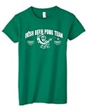 Ladies' / Women's Kelly Green T-Shirt by Anvil : Irish Beer Pong Team - Funny Irish St Patricks Day