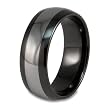 Black Ceramic Ring with Tungsten Carbide Inlay (8.0mm) - Sizes 8 - 13