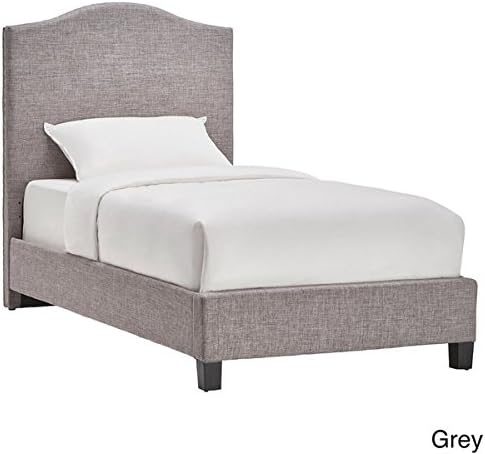 Blanchard Nailheads Camelback Upholstered TWIN-size Upholstered Bed in Grey