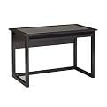 Meridian Desk with Glass Top-Black