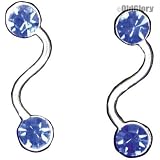 Stud Earrings - Blue Gem Squiggles