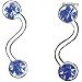 Stud Earrings - Blue Gem Squiggles