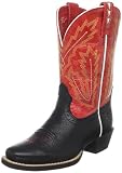 Ariat Adriano Moraes Bull Rider Western Boot (Toddler/Little Kid/Big Kid),Black Deer Tan/Red Light,1 M US Little Kid