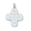 14k White Gold Four Way Medal Pendant