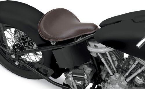 Drag Specialties Large Spring Solo Seat Brown Leather with Perimeter Stitched 0806-0049