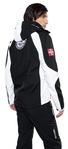 NEBULUS Softshell ski jacket ROCKSHELL, men's, black-white, 10,000mm water column (Q300), X-Large