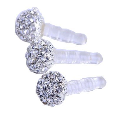 3.5mm Clear Crystal Ball Earphone Ear Cap Anti Dust Plug Cover for Iphone4/4s 3g