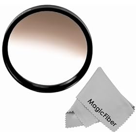 52MM Goja Graduated Brown Lens Color Filter for DSLR Cameras + Premium MagicFiber Microfiber Cleaning Cloth