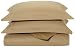 Renaissance Collection 600 Thread Count Reversible Woven Stripe to Solid Cotton Full/Queen Duvet Set, Cafe