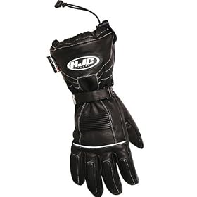 HJC Men's Black Leather Glove