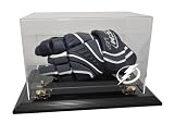 Tampa Bay Lightning Hockey Glove Display Case with Black Finish Base