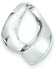 14K White Gold Fancy Omega Slide Pendant Jewelry New |D