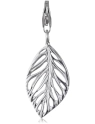 VINANI brand Germany 925 Sterling Silver Charm Pendant Leaf shiny HBLA