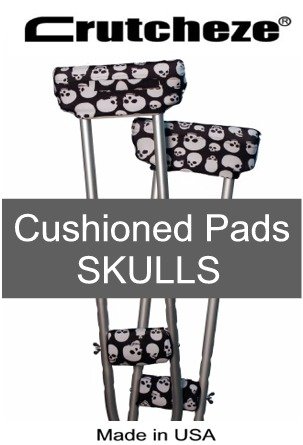 Crutcheze Underarm Crutch Pads 4 Piece Set Skulls