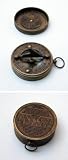 REAL SIMPLE...HANDTOOLED HANDCRAFTED POCKET SUNDIAL COMPASS WITH LID!!