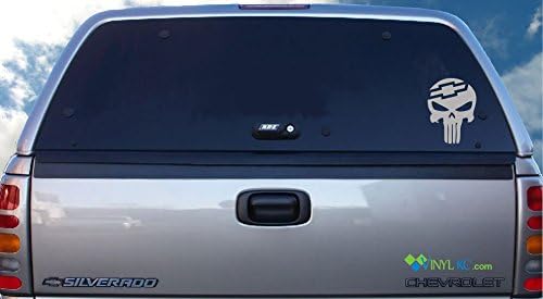 Chevy Punisher Die Cut Decal for Chevy, Silverado, S10, 1500 or 2500HD (Silver)