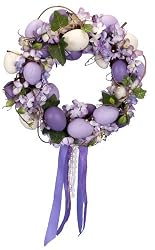 Hydrangea egg wreath in lavender