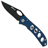 Mtech Blue Aluminum Aerated Tactical Knife,with Belt Clip 7.75 Inch Knife,Blue