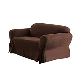 Soft Suede Sofa Slipcover - Chocolate Brown